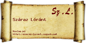 Száraz Lóránt névjegykártya