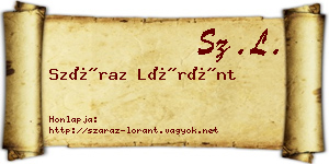 Száraz Lóránt névjegykártya